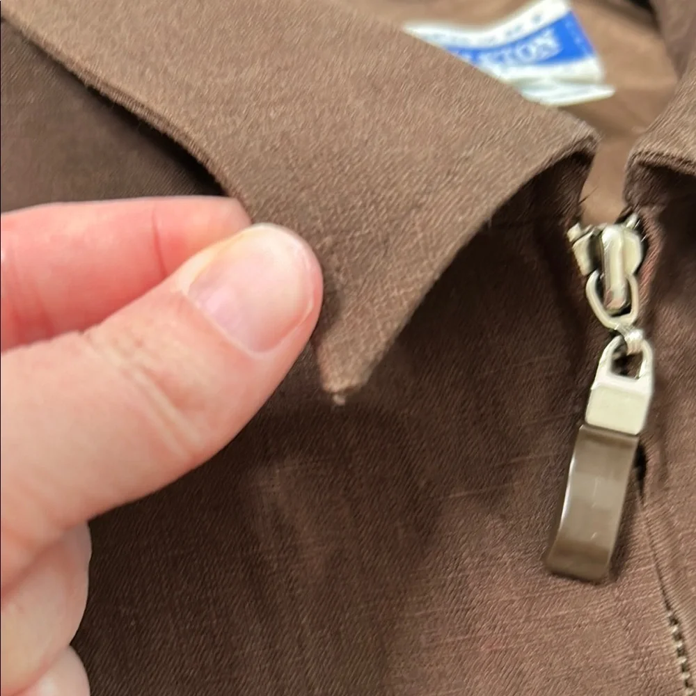 Vintage Pendleton Brown Vest Minimalist Zip Front Size‎ 4 Cotton Linen Blend